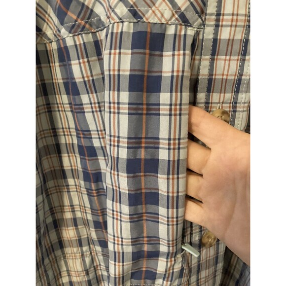 Duluth Trading Co Long Sleeve Blue Plaid Shirt Polyester Nylon Mens Size XL - Picture 4 of 6